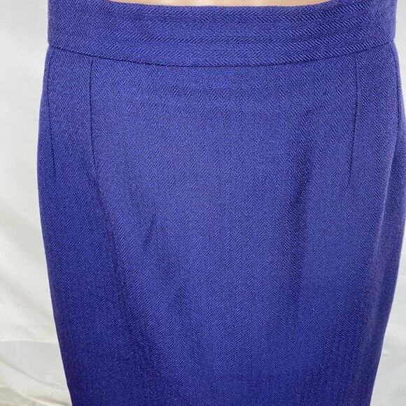 Vintage Givenchy Women’s Wool Twill Pencil Skirt Marine Blue Size 29 - Picture 14 of 16